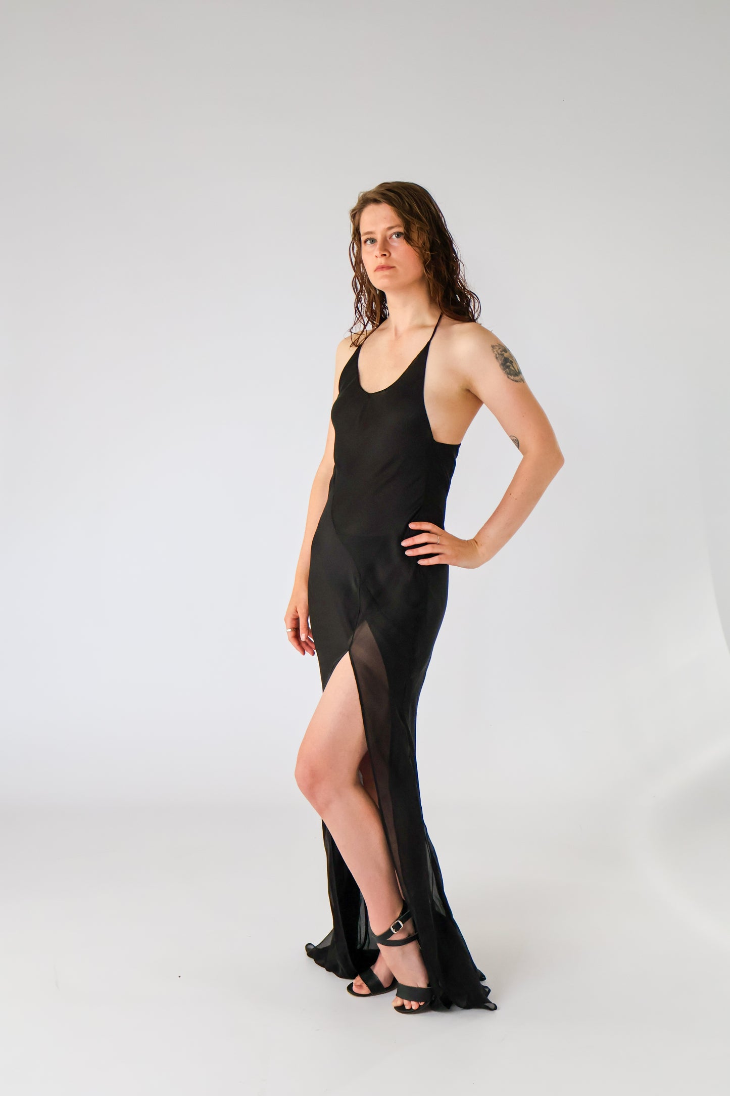 Eva Sheer Silk Chiffon Gown