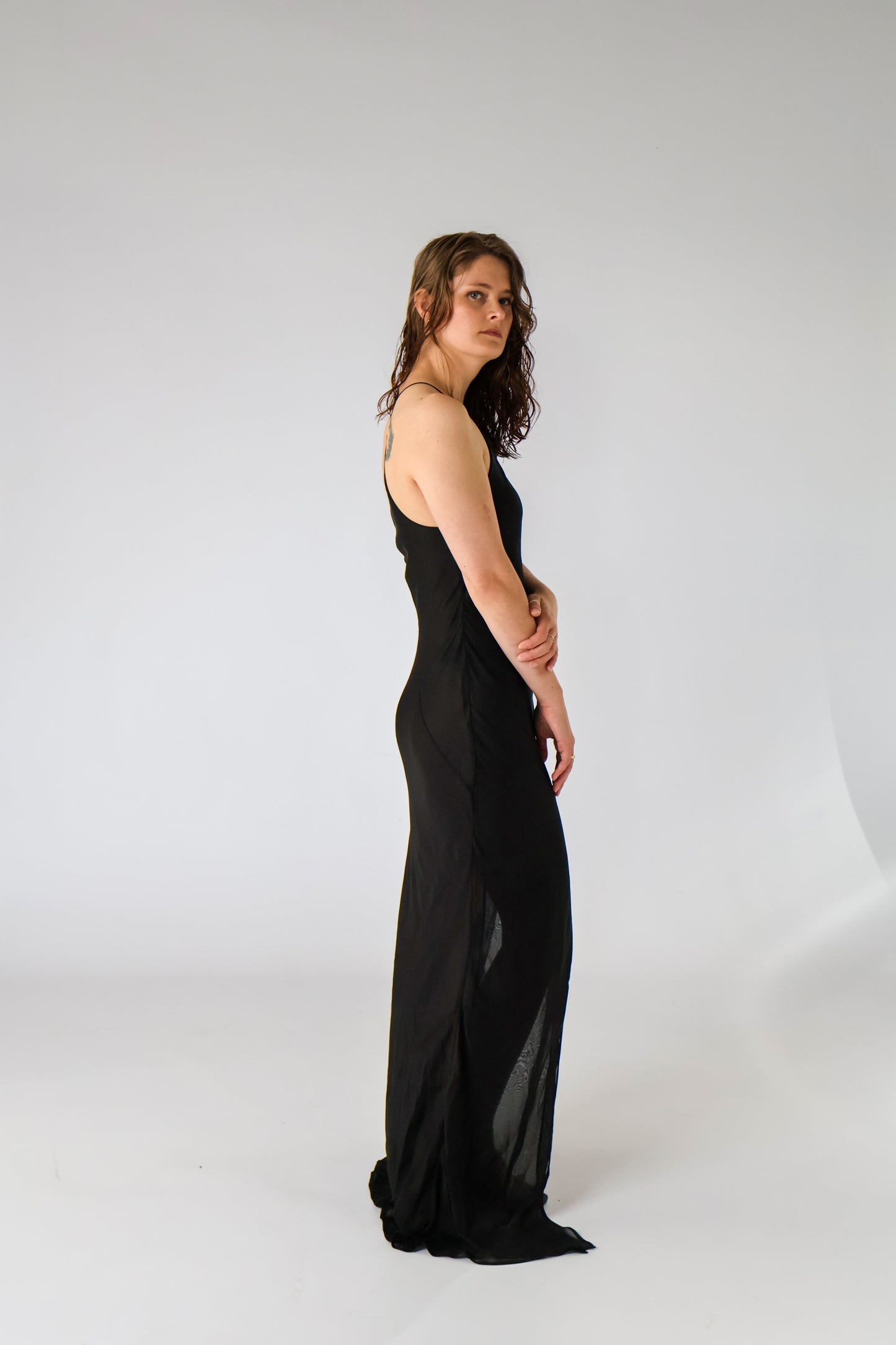 Eva Sheer Silk Chiffon Gown