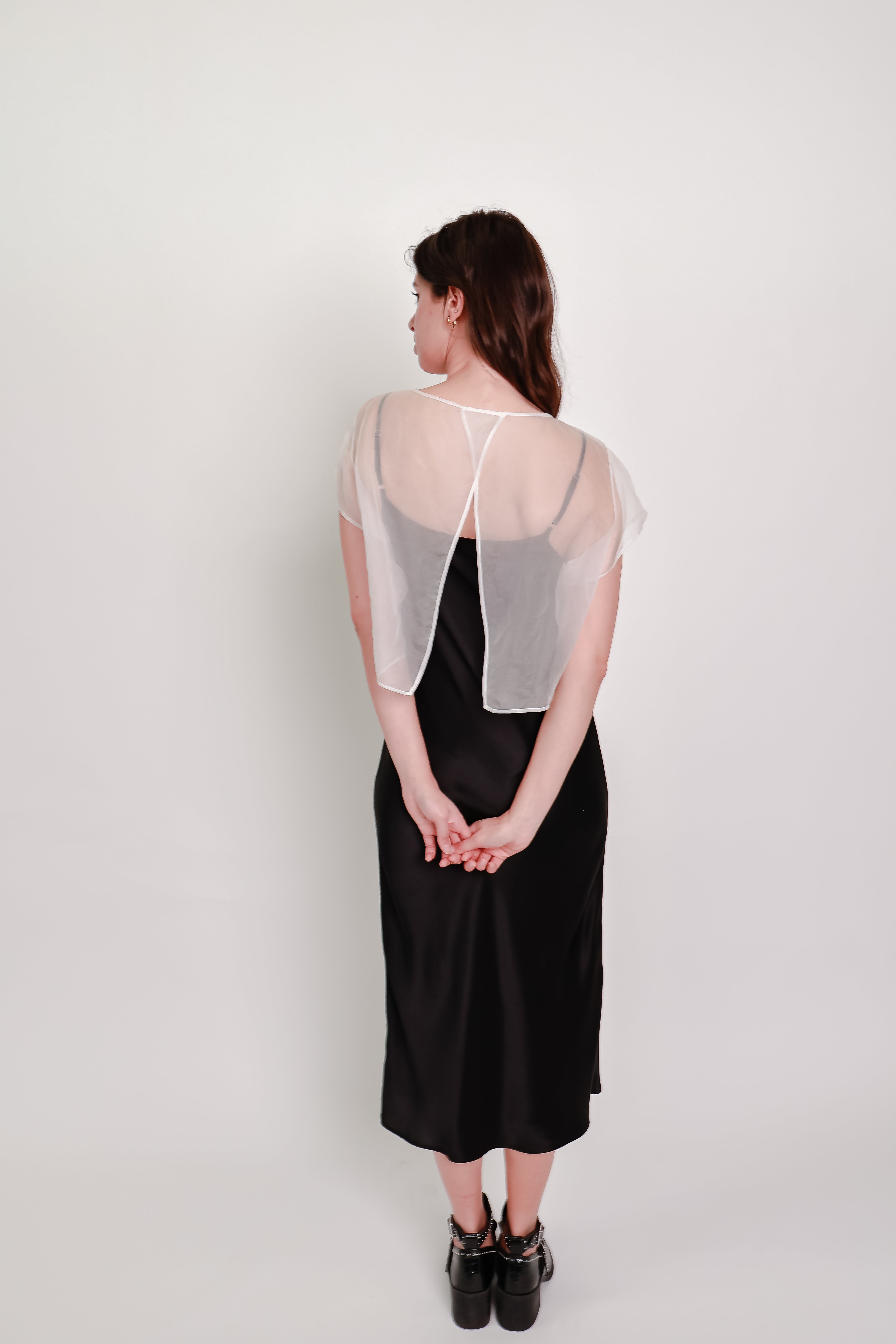 Silk Organza Cropped Tee - Ivory