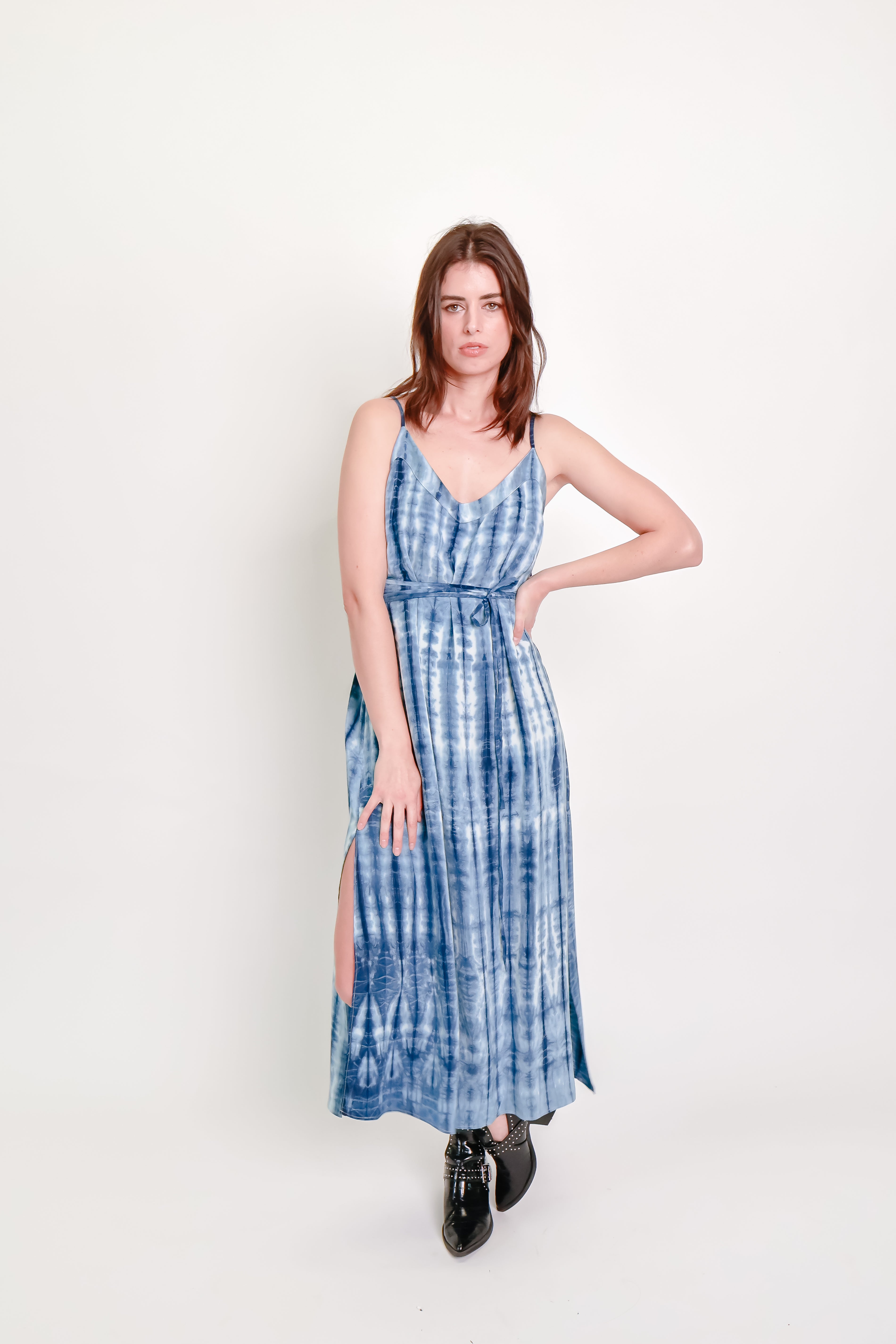 Indigo Silk Shibori Dress #1