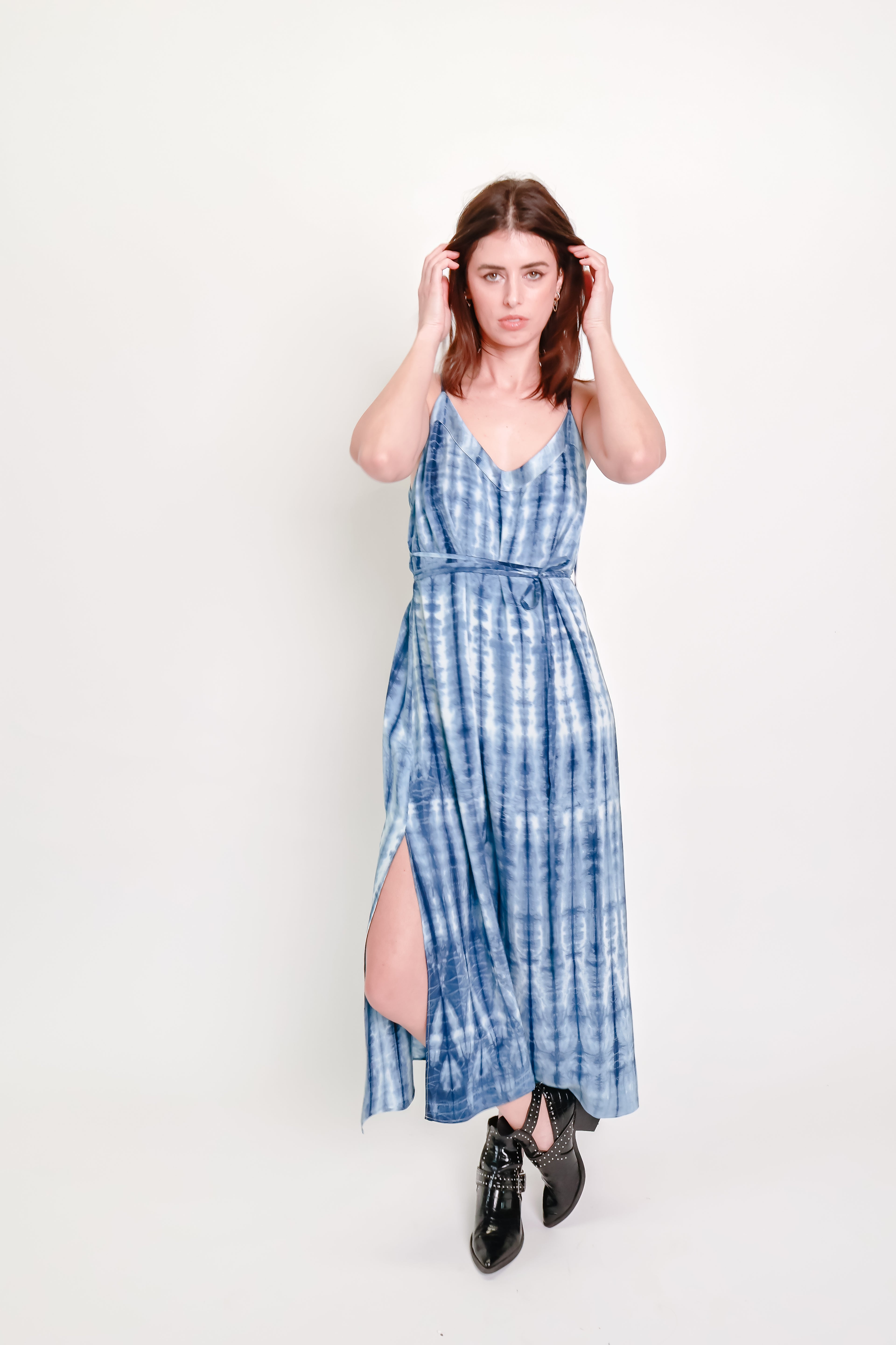 Indigo Silk Shibori Dress #1