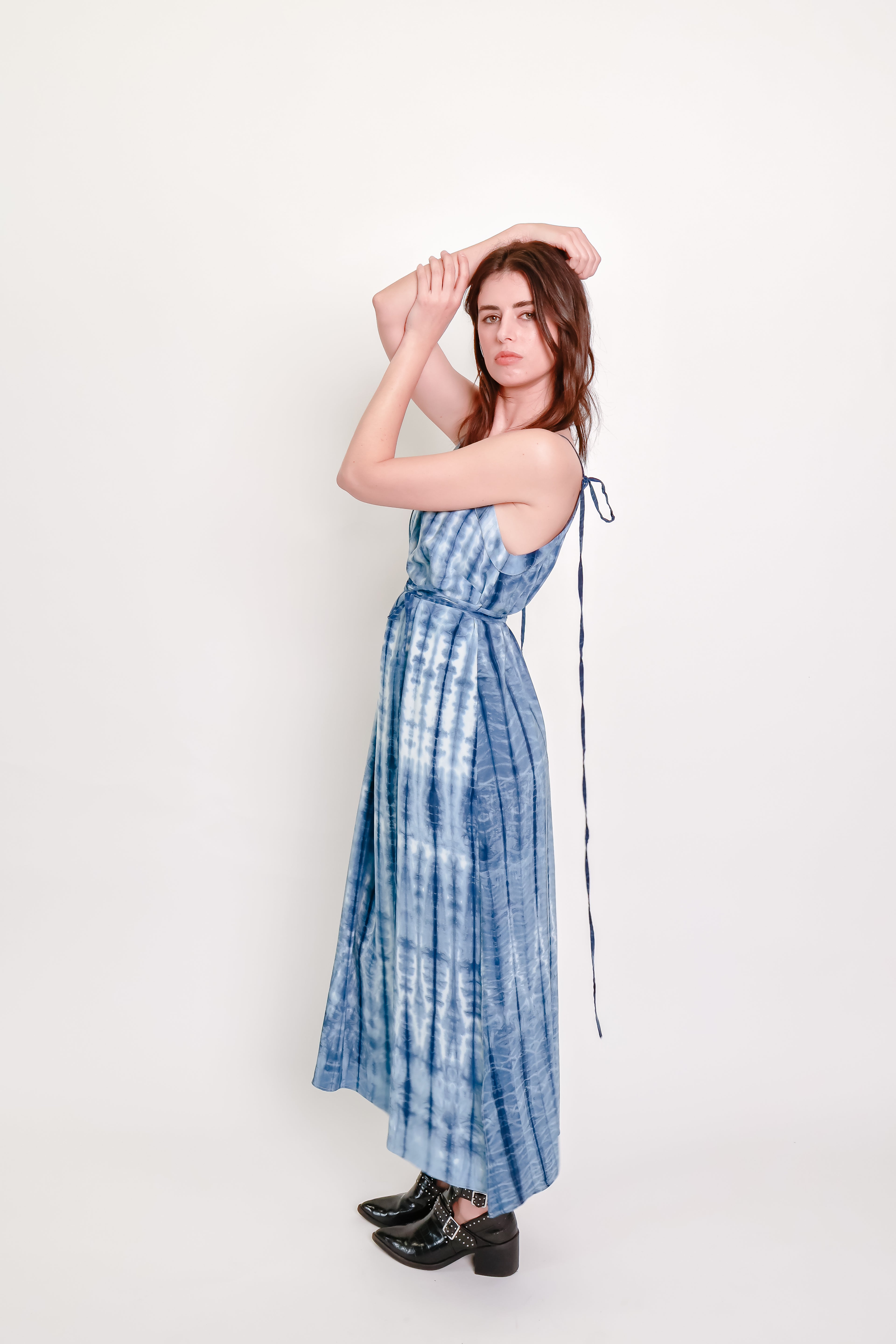 Indigo Silk Shibori Dress #1