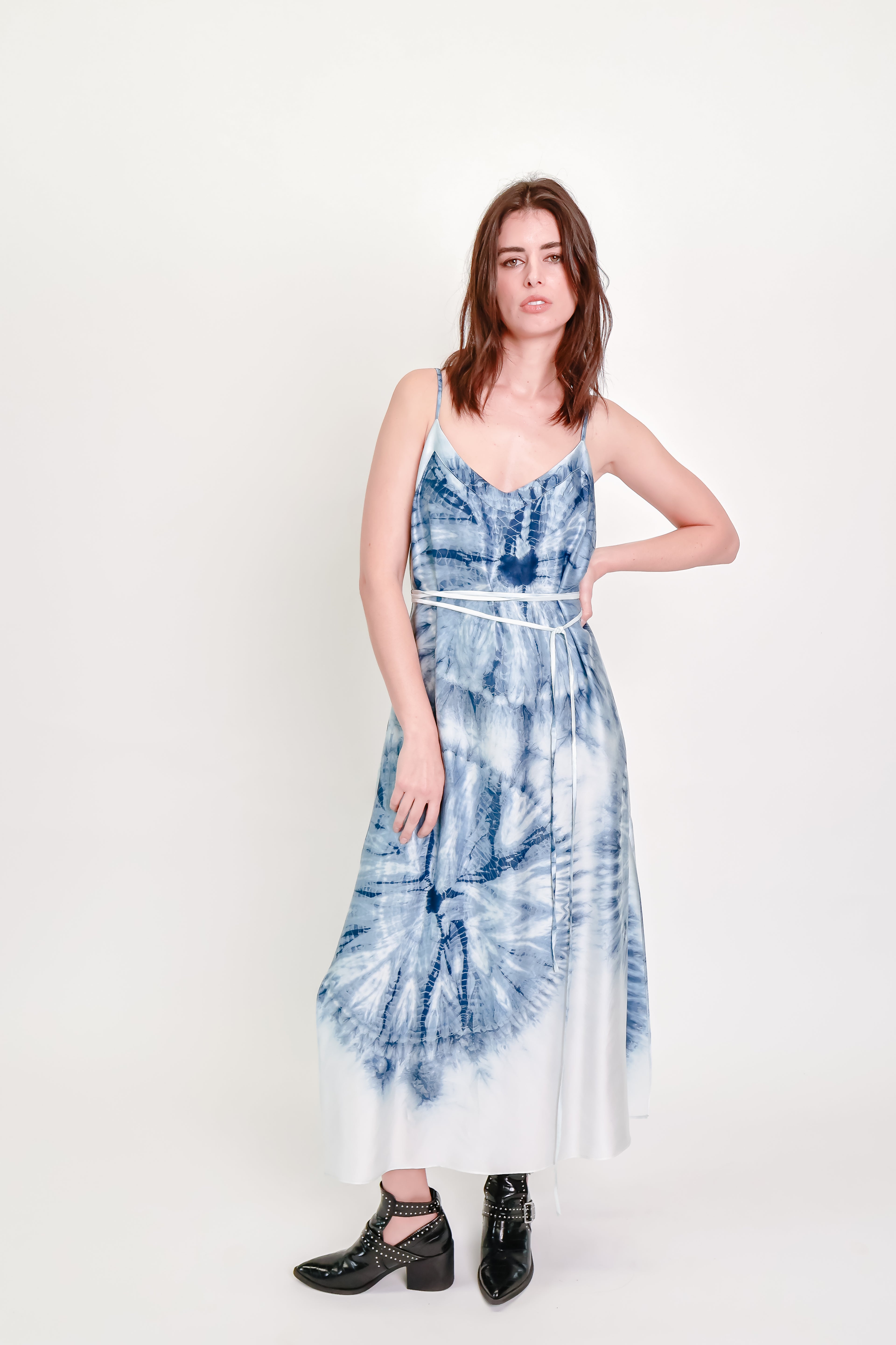 Indigo Silk Shibori Dress #2
