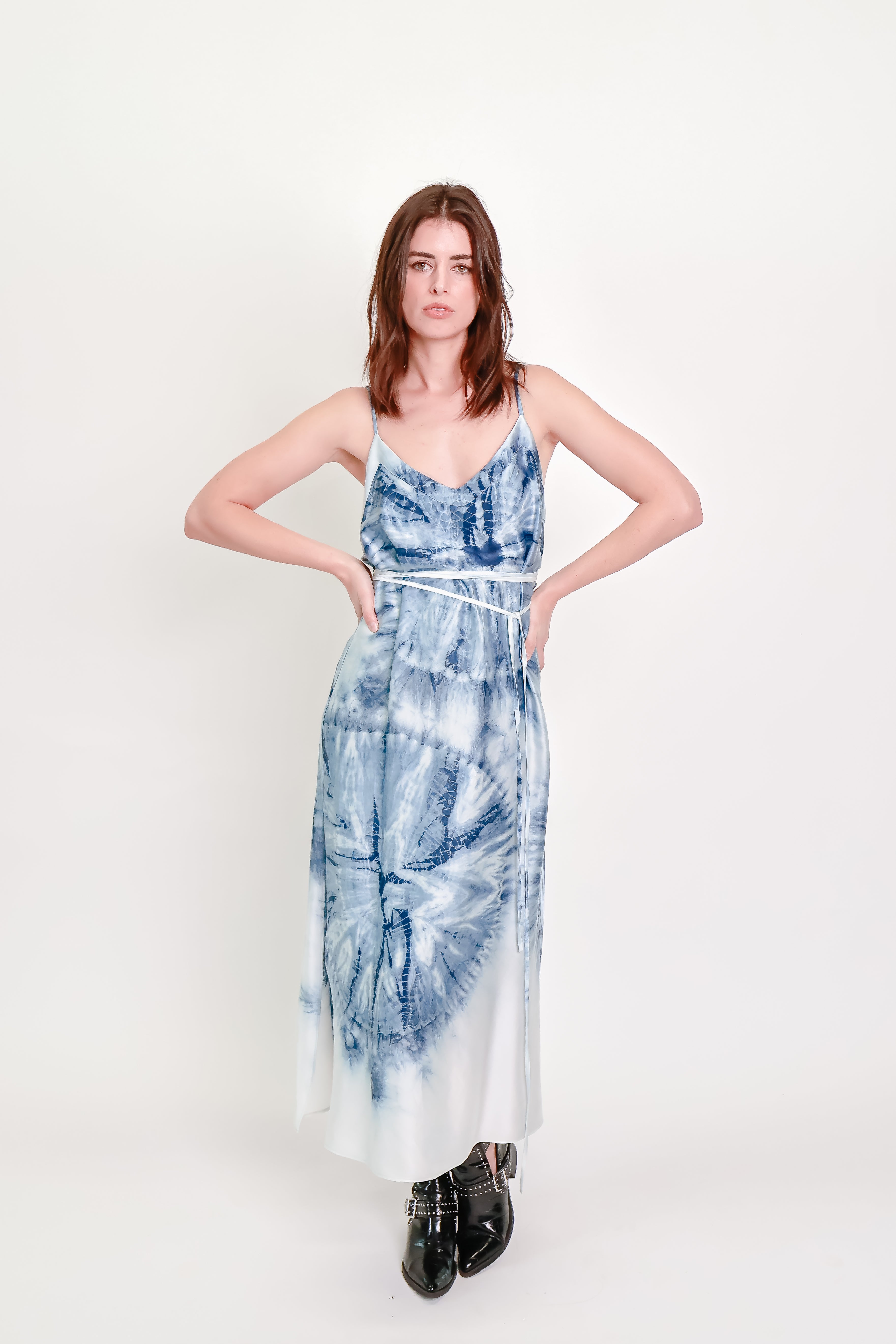Indigo Silk Shibori Dress #2