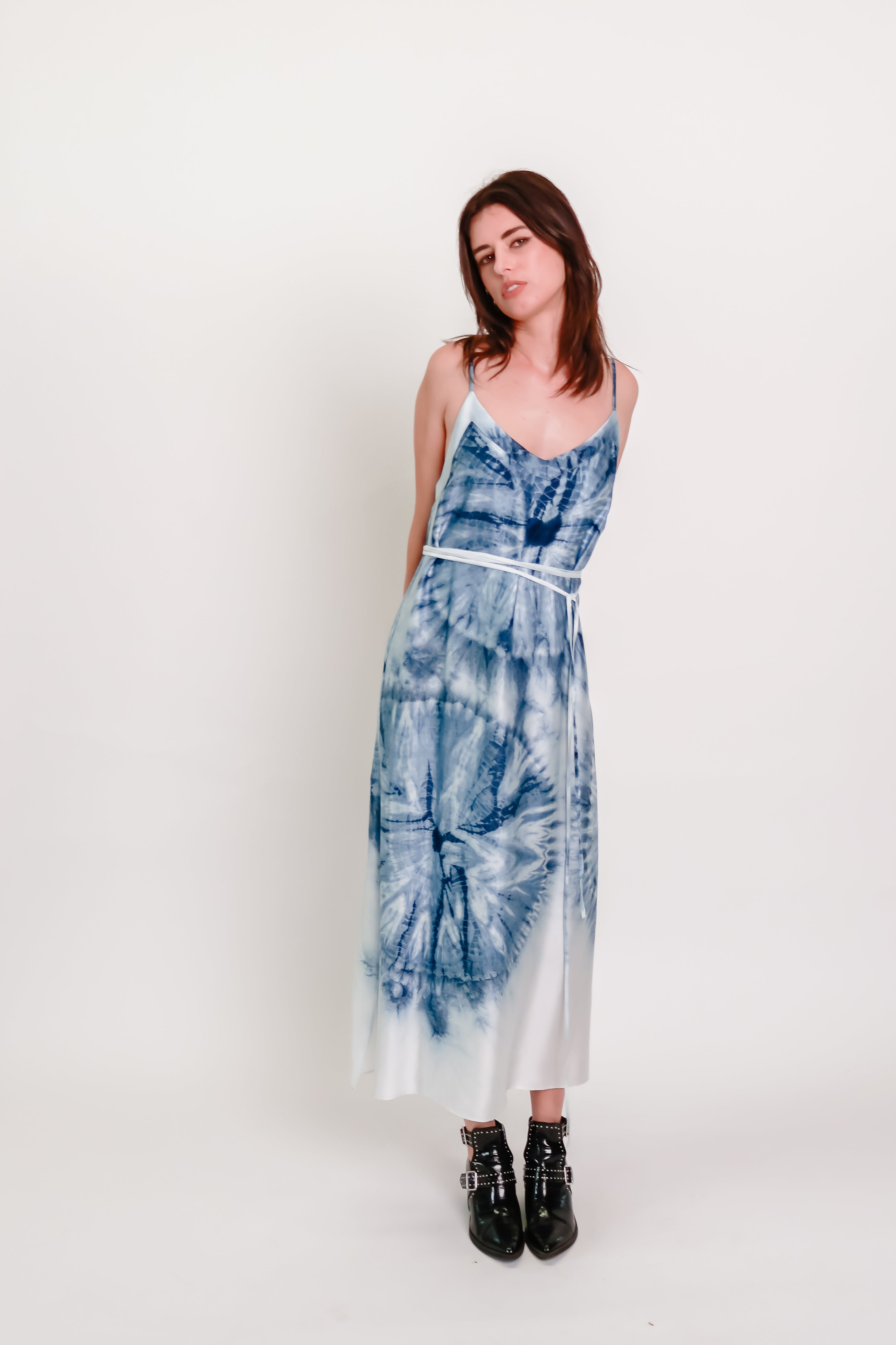 Indigo Silk Shibori Dress #2