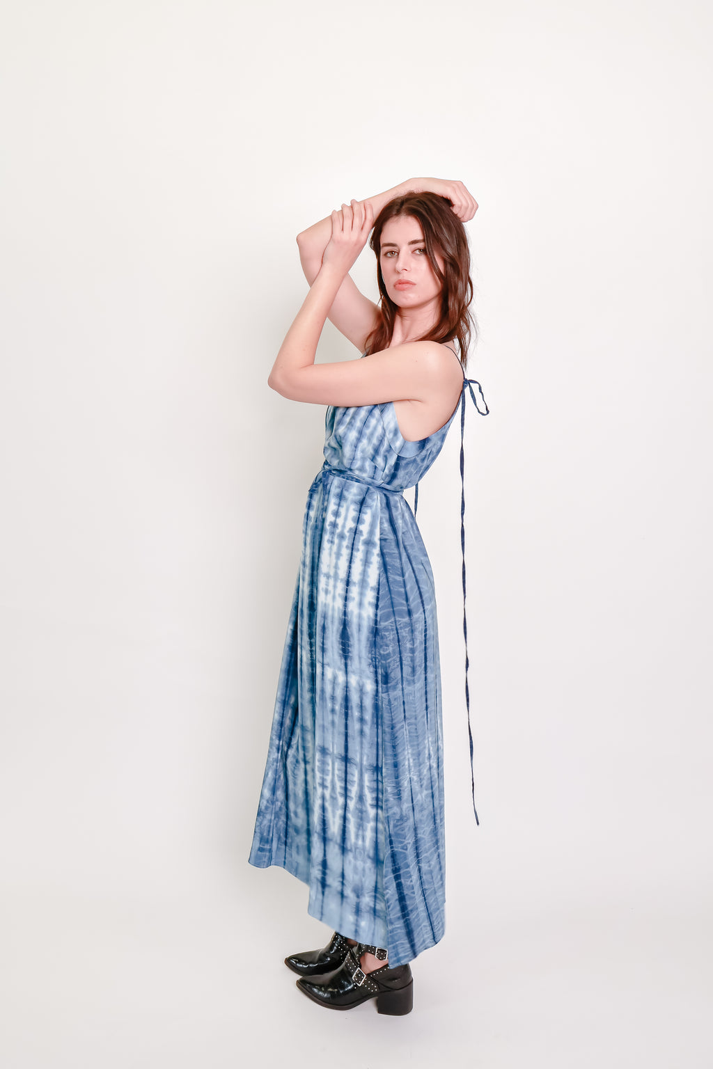 Indigo Silk Shibori Dress #1