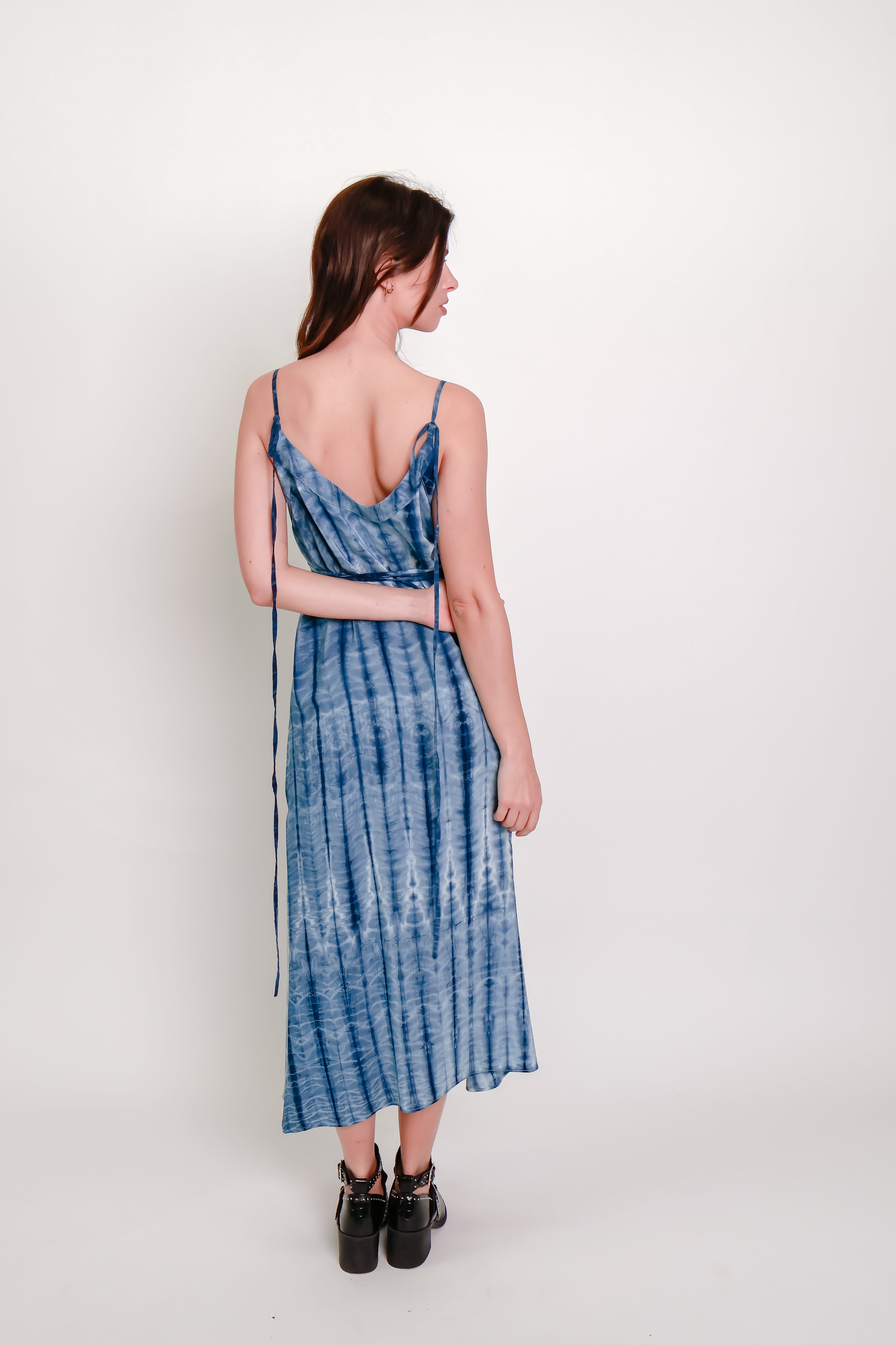 Indigo Silk Shibori Dress #1