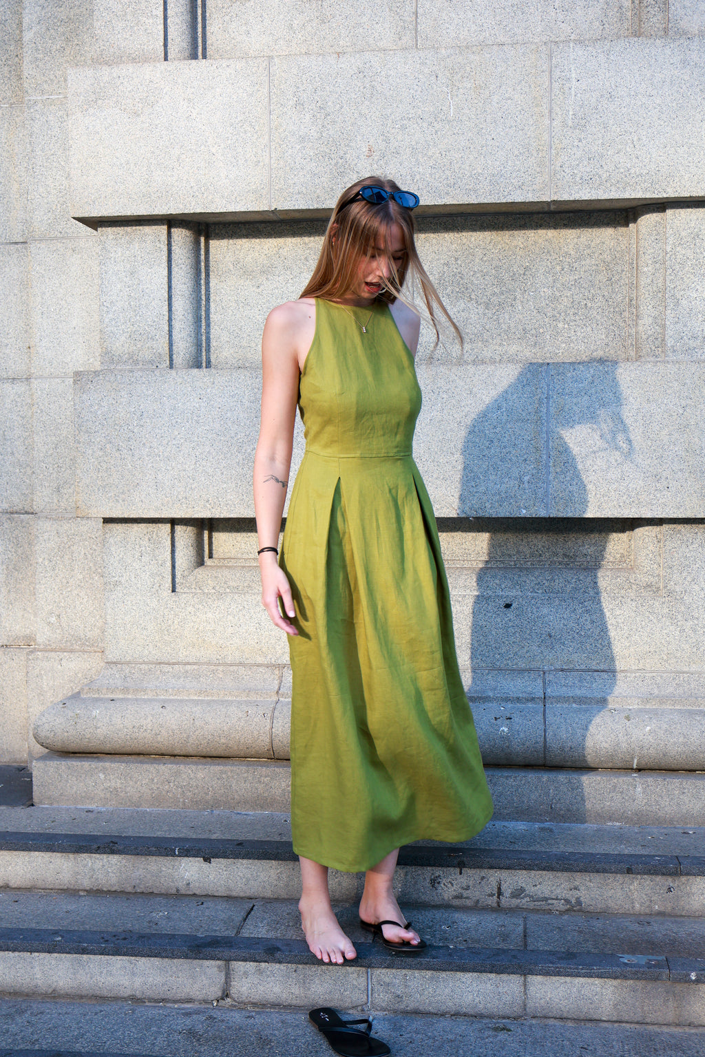The Olive Linen Dress