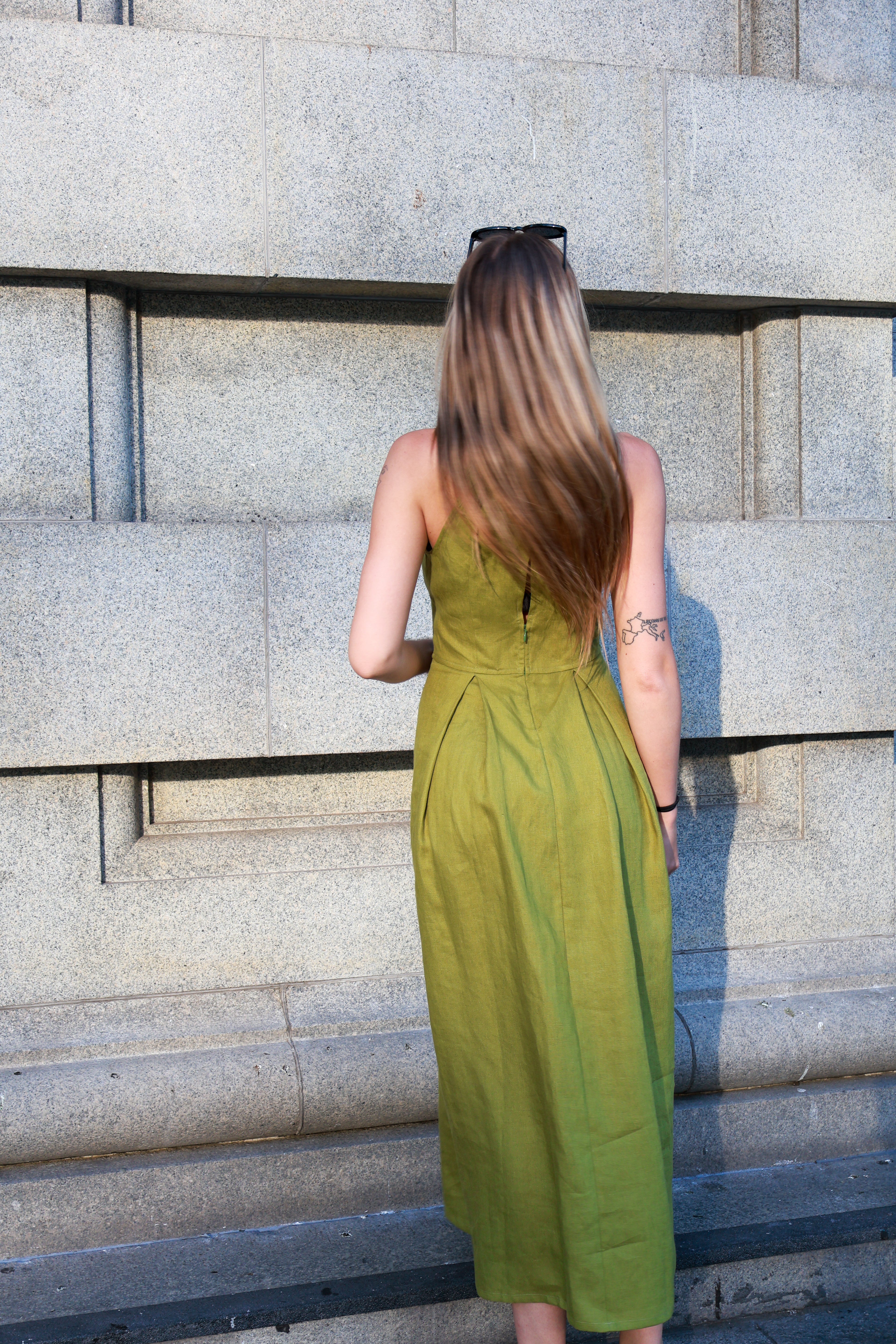 The Olive Linen Dress
